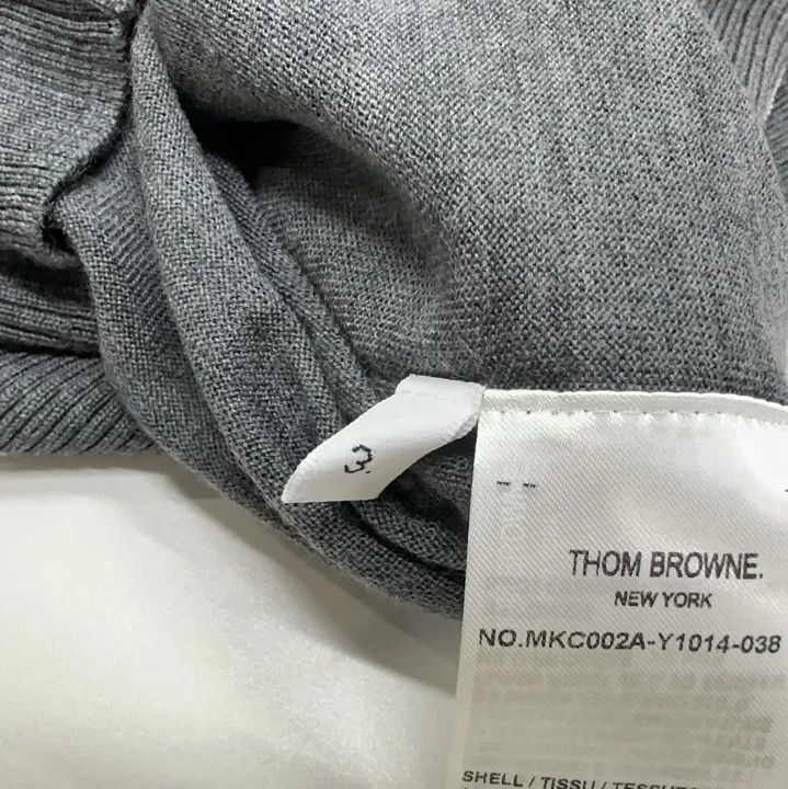 Thom Browne Thom Browne Gray V-Neck Cardigan with Stripes Size US M / EU 48-50 / 2 - 5 Thumbnail
