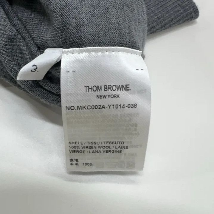 Thom Browne Thom Browne Gray V-Neck Cardigan with Stripes Size US M / EU 48-50 / 2 - 6 Thumbnail
