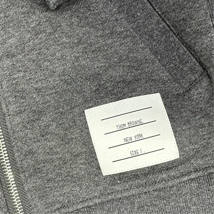 Thom Browne Thom Browne Gray Classic Four Stripes Zip Hoodie Size US M / EU 48-50 / 2 - 3 Thumbnail