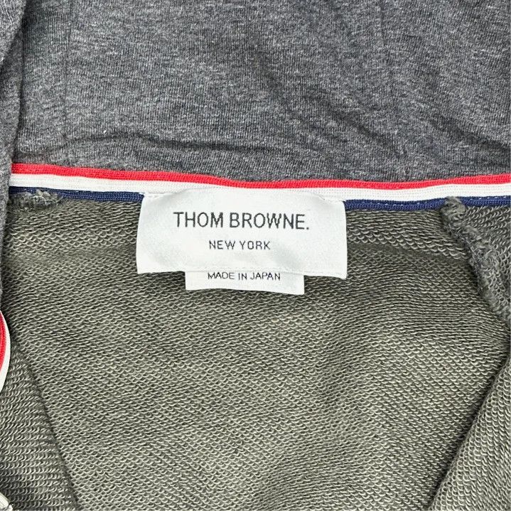 Thom Browne Thom Browne Gray Classic Four Stripes Zip Hoodie Size US M / EU 48-50 / 2 - 2 Thumbnail
