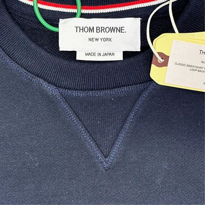 Thom Browne Thom Browne Classic Navy Crewneck Sweatshirt Size US M / EU 48-50 / 2 - 2 Thumbnail