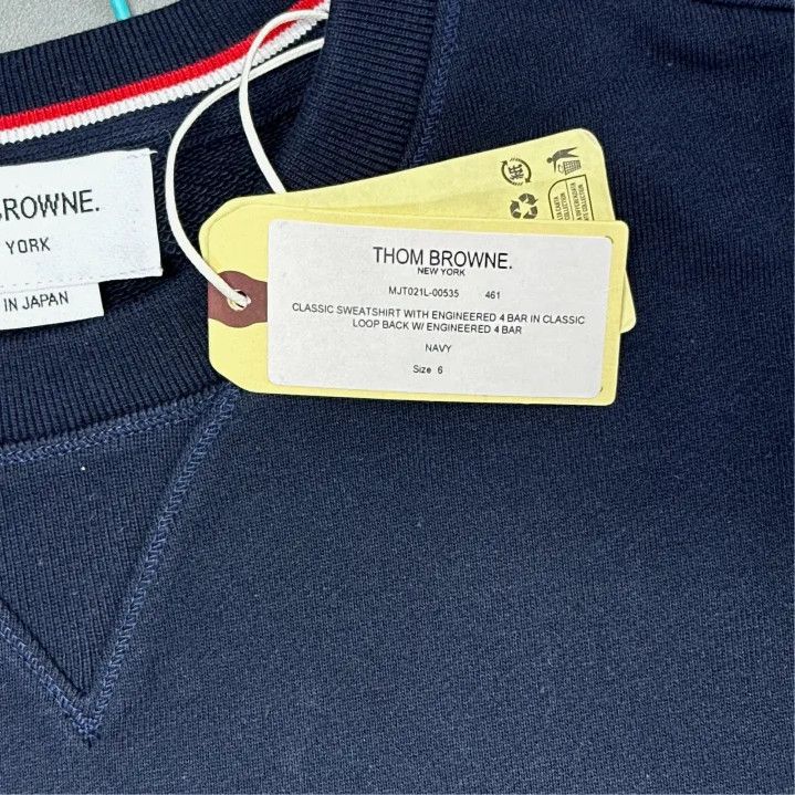 Thom Browne Thom Browne Classic Navy Crewneck Sweatshirt Size US M / EU 48-50 / 2 - 3 Thumbnail