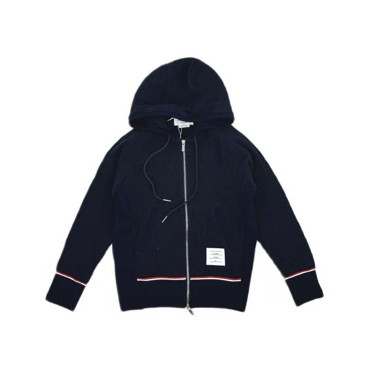 Thom Browne Thom Browne Hooded Zipper Sweatshirt in Blue Size US S / EU 44-46 / 1 - 2 Thumbnail