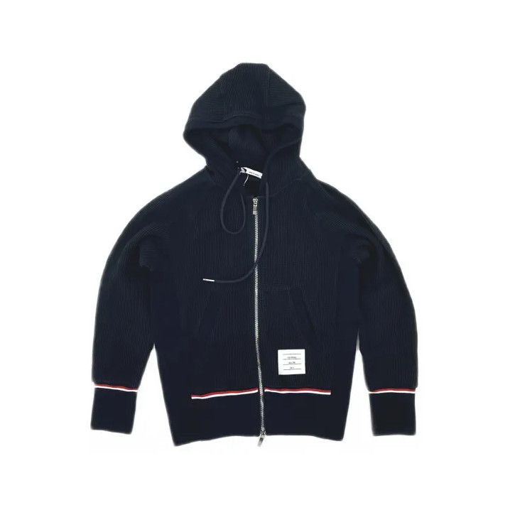 Thom Browne Thom Browne Blue Zip-Up Hooded Jacket Size US M / EU 48-50 / 2 - 2 Thumbnail