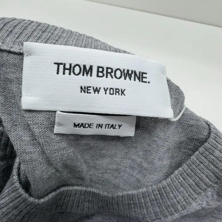 Thom Browne Thom Browne Gray Crew Neck Wool Sweater Size US M / EU 48-50 / 2 - 6 Thumbnail