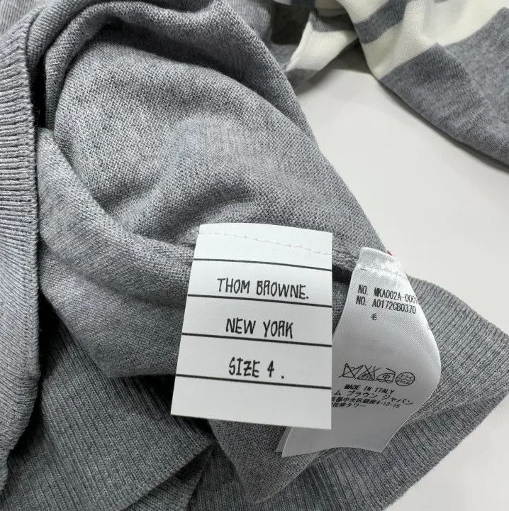 Thom Browne Thom Browne Gray Crew Neck Wool Sweater Size US M / EU 48-50 / 2 - 4 Thumbnail
