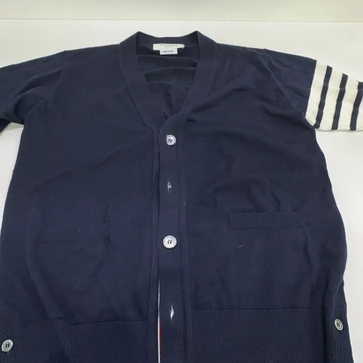 Thom Browne Thom Browne Classic Navy V-Neck Cardigan for All Size US M / EU 48-50 / 2 - 7 Thumbnail