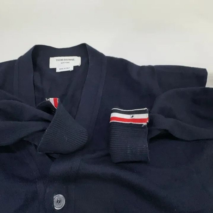 Thom Browne Thom Browne Classic Navy V-Neck Cardigan for All Size US M / EU 48-50 / 2 - 9 Thumbnail