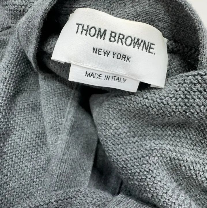 Thom Browne Thom Browne Gray Striped V-Neck Cardigan Size US S / EU 44-46 / 1 - 5 Thumbnail