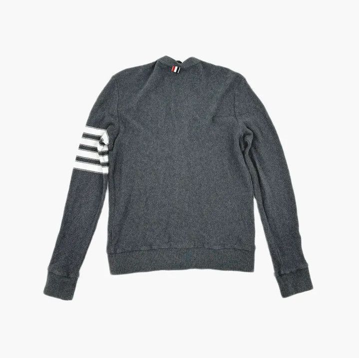 Thom Browne Thom Browne Gray Striped V-Neck Cardigan Size US S / EU 44-46 / 1 - 3 Thumbnail