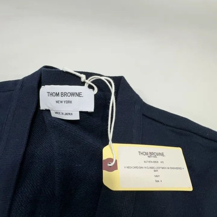 Thom Browne Thom Browne Classic V-Neck Cotton Knit Sweater Size US M / EU 48-50 / 2 - 5 Thumbnail