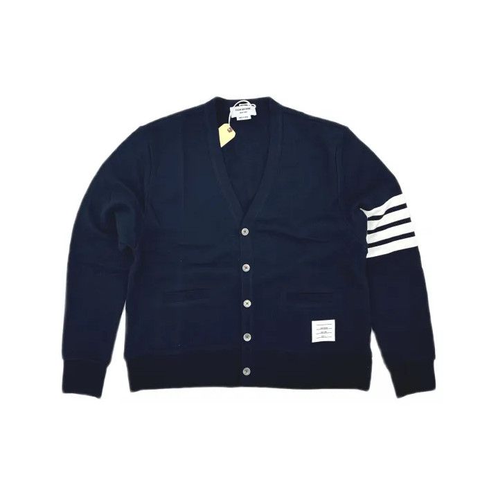 Thom Browne Thom Browne Classic V-Neck Cotton Knit Sweater Size US M / EU 48-50 / 2 - 2 Thumbnail
