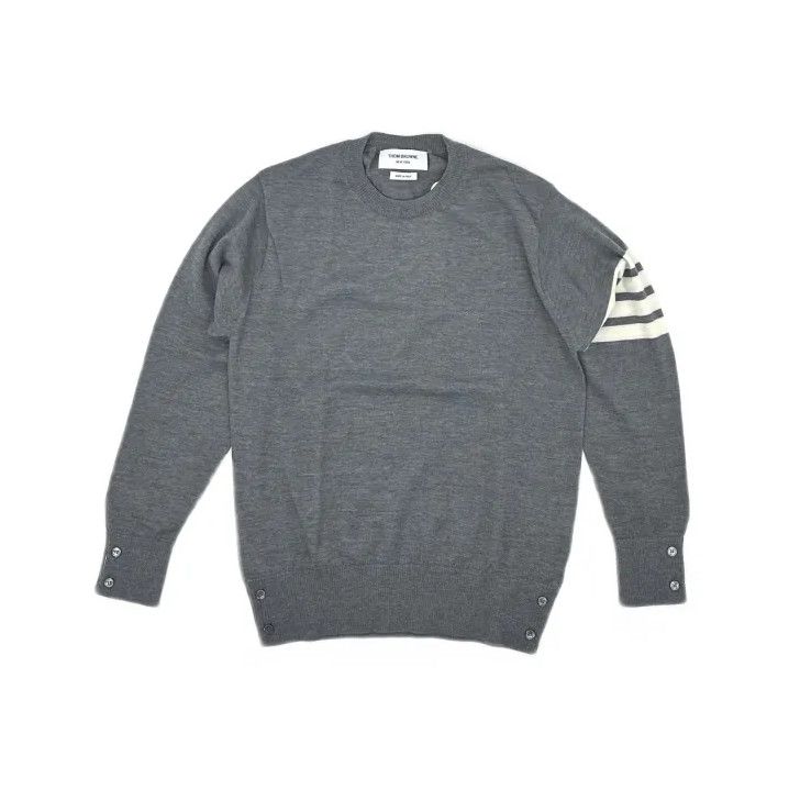 Thom Browne Thom Browne Gray Striped Long Sleeve Sweater Size US S / EU 44-46 / 1 - 2 Thumbnail
