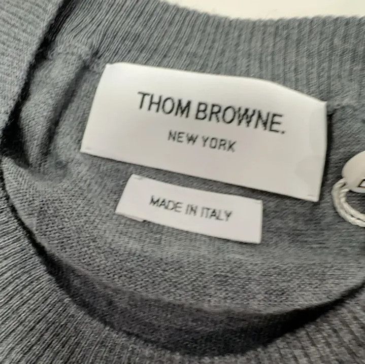 Thom Browne Thom Browne Gray Striped Long Sleeve Sweater Size US S / EU 44-46 / 1 - 5 Thumbnail