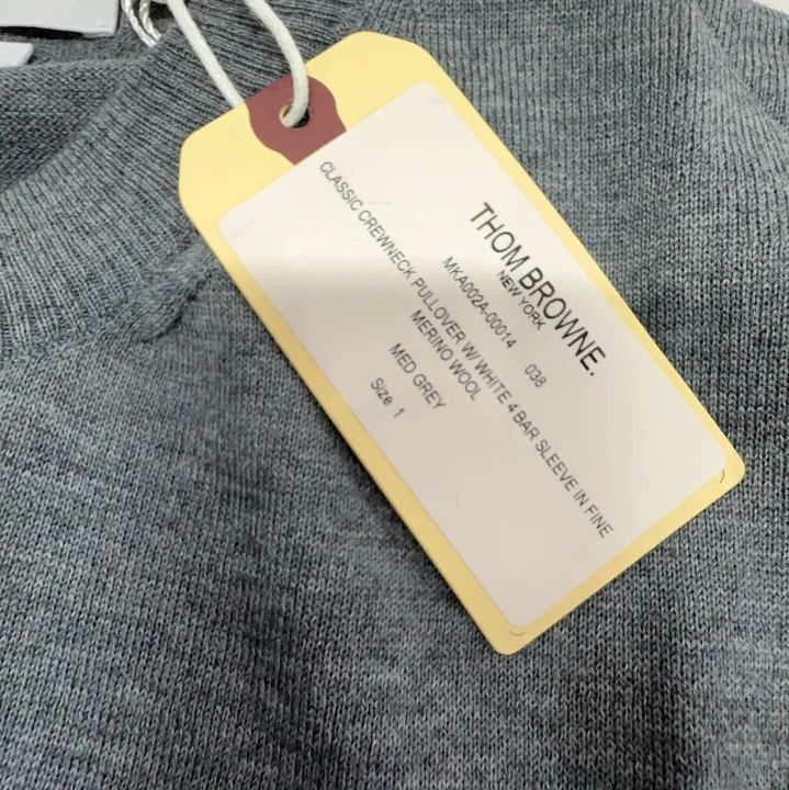 Thom Browne Thom Browne Gray Striped Long Sleeve Sweater Size US S / EU 44-46 / 1 - 4 Thumbnail