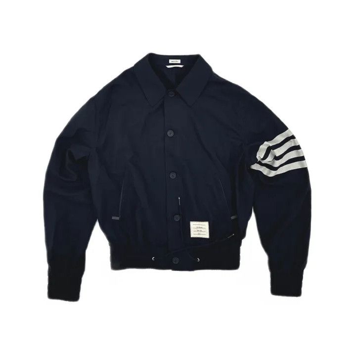 Thom Browne Thom Browne Striped Wool Flight Jacket for Men Size US S / EU 44-46 / 1 - 2 Thumbnail