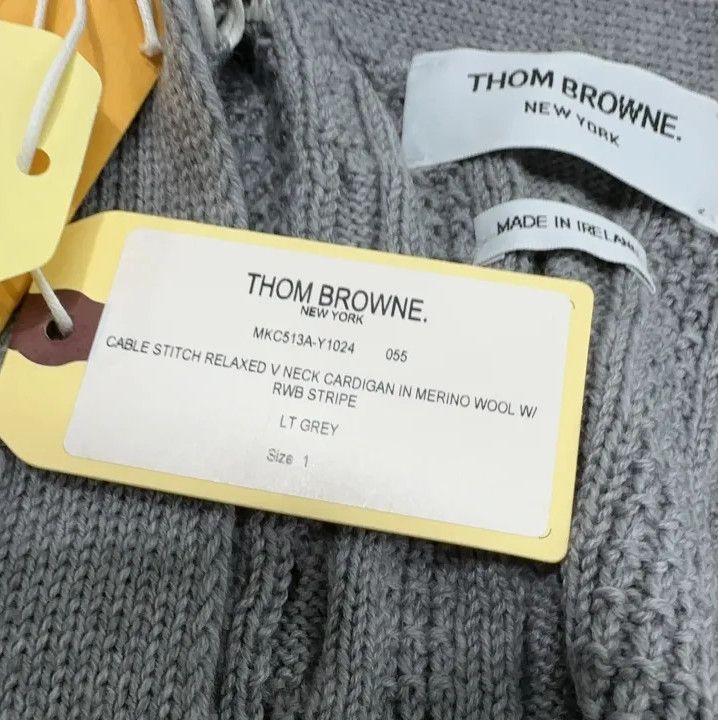 Thom Browne Thom Browne Gray V-Neck Button-Up Sweater Size US S / EU 44-46 / 1 - 6 Thumbnail