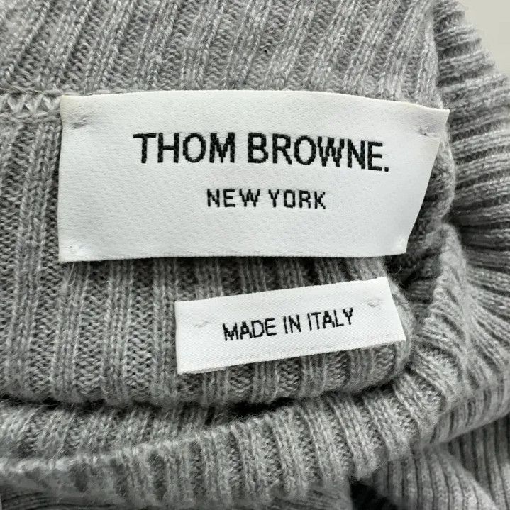 Thom Browne Thom Browne Gray Cashmere Turtleneck Sweater Size US S / EU 44-46 / 1 - 6 Thumbnail