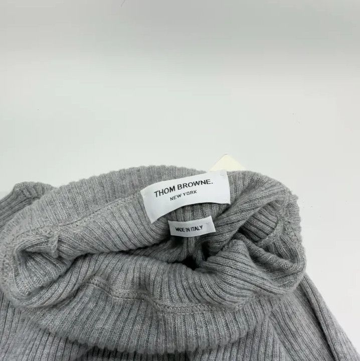 Thom Browne Thom Browne Gray Cashmere Turtleneck Sweater Size US S / EU 44-46 / 1 - 8 Thumbnail