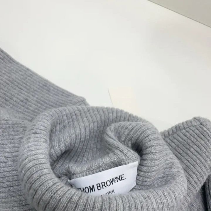 Thom Browne Thom Browne Gray Cashmere Turtleneck Sweater Size US M / EU 48-50 / 2 - 5 Thumbnail