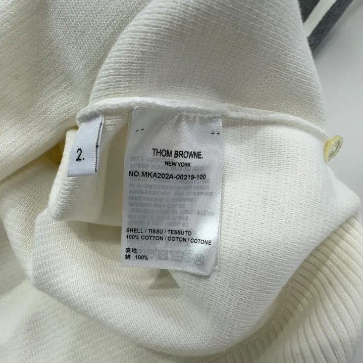 Thom Browne Thom Browne White Striped Crew Neck Sweater Size US S / EU 44-46 / 1 - 4 Thumbnail
