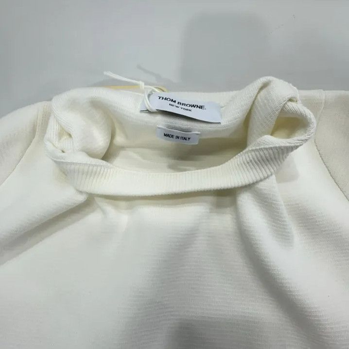 Thom Browne Thom Browne White Striped Crew Neck Sweater Size US S / EU 44-46 / 1 - 8 Thumbnail