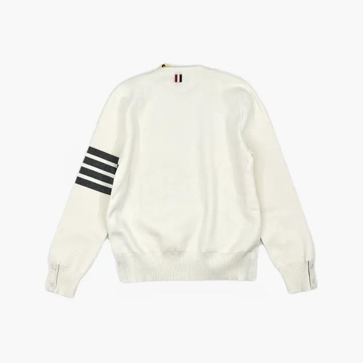 Thom Browne Thom Browne White Striped Crew Neck Sweater Size US S / EU 44-46 / 1 - 3 Thumbnail