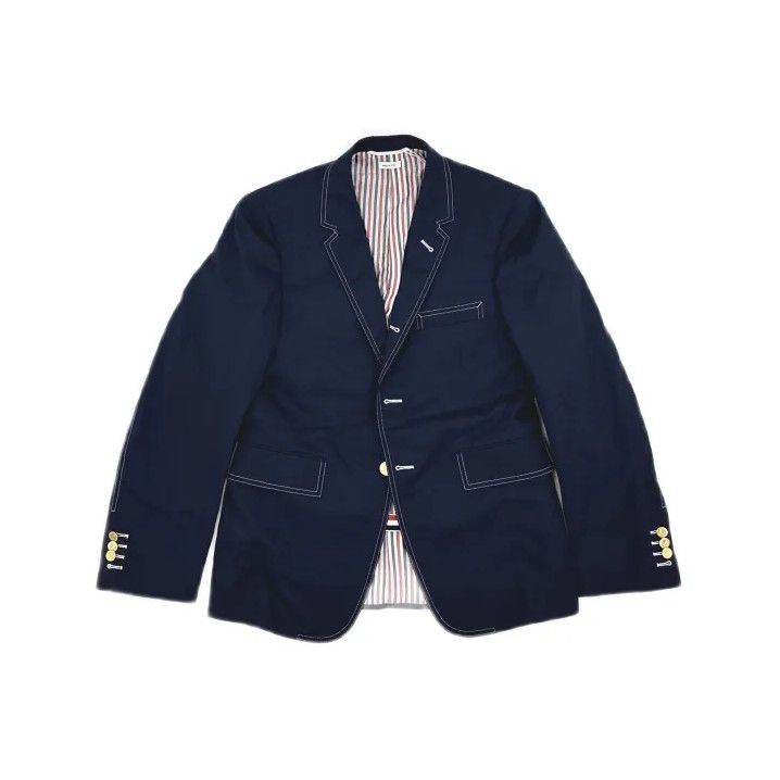 Thom Browne Thom Browne Men's Navy Suit Jacket Size US S / EU 44-46 / 1 - 2 Thumbnail