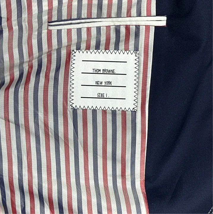 Thom Browne Thom Browne Navy Cotton Blend Suit Jacket Size US XS / EU 42 / 0 - 3 Thumbnail
