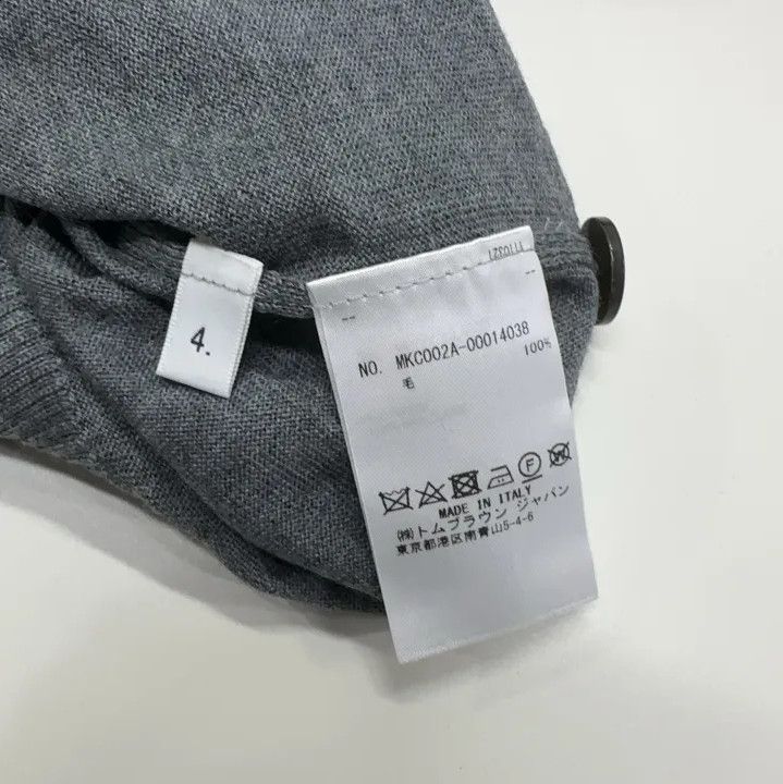 Thom Browne Thom Browne Gray V-Neck Merino Wool Cardigan Size US L / EU 52-54 / 3 - 4 Thumbnail