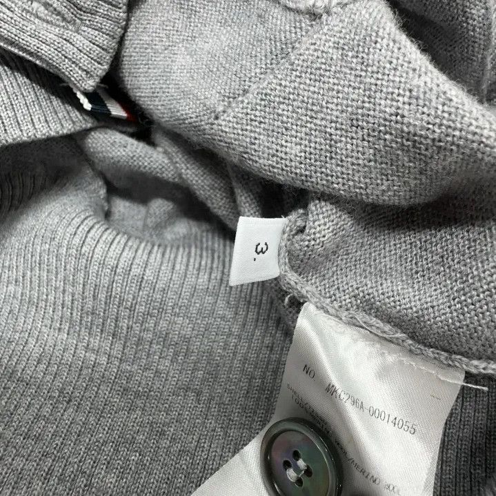 Thom Browne THOM BROWNE Gray Knitted Cardigan with Animal Patterns Size US M / EU 48-50 / 2 - 5 Thumbnail