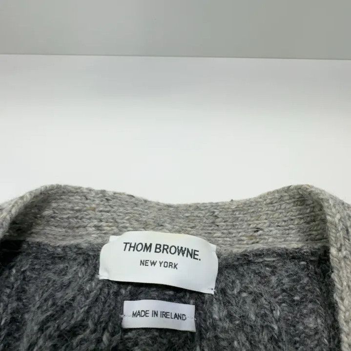 Thom Browne Thom Browne Grey Knit Wool Cardigan Sweater Size US M / EU 48-50 / 2 - 4 Thumbnail