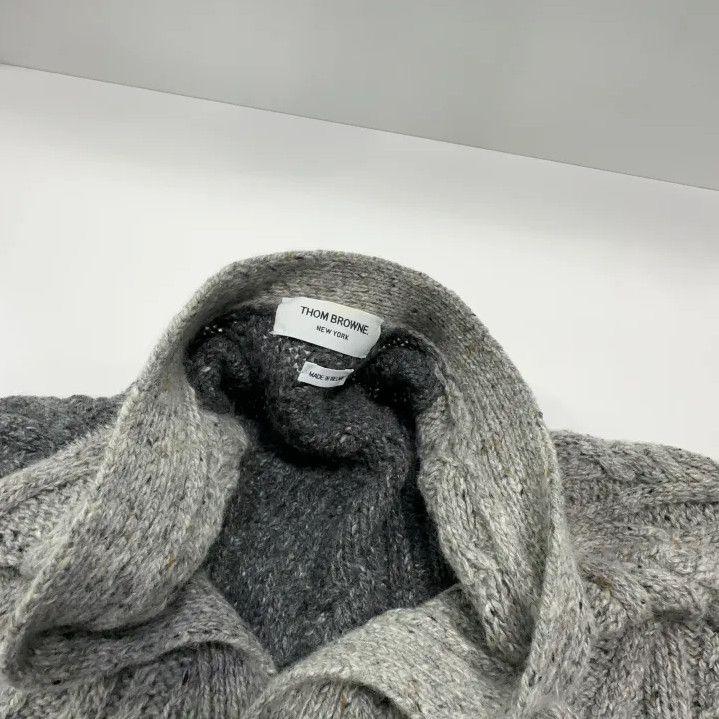 Thom Browne Thom Browne Grey Knit Wool Cardigan Sweater Size US M / EU 48-50 / 2 - 7 Thumbnail