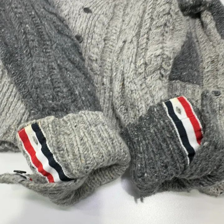 Thom Browne Thom Browne Grey Knit Wool Cardigan Sweater Size US M / EU 48-50 / 2 - 11 Thumbnail