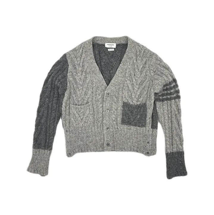 Thom Browne Thom Browne Grey Knit Wool Cardigan Sweater Size US M / EU 48-50 / 2 - 2 Thumbnail