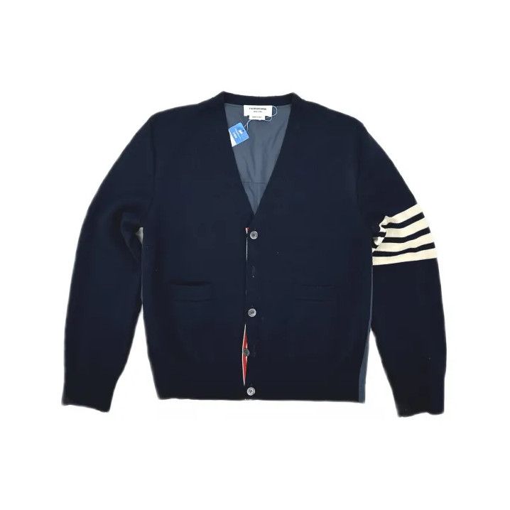 Thom Browne Thom Browne Navy Stripe Wool Cardigan Size US S / EU 44-46 / 1 - 2 Thumbnail