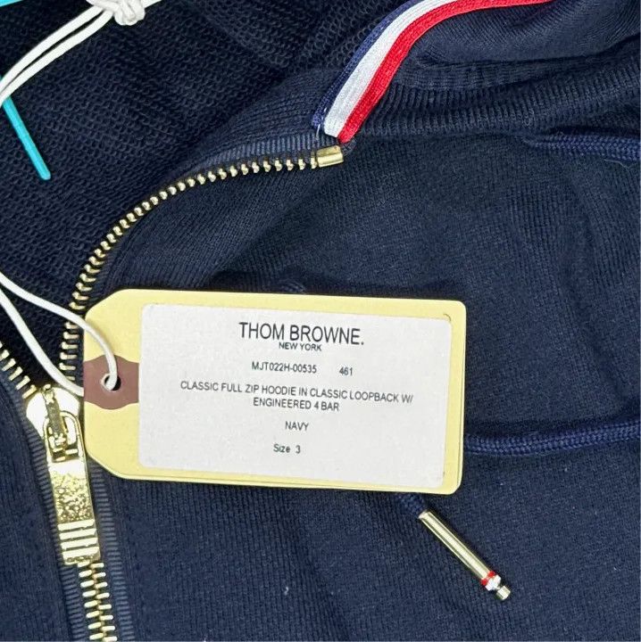 Thom Browne Thom Browne Classic Hooded Zip Sweatshirt for Men Size US L / EU 52-54 / 3 - 3 Thumbnail