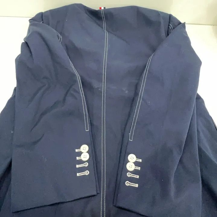 Thom Browne Thom Browne Navy Cotton Blend Suit Jacket Size US S / EU 44-46 / 1 - 13 Thumbnail