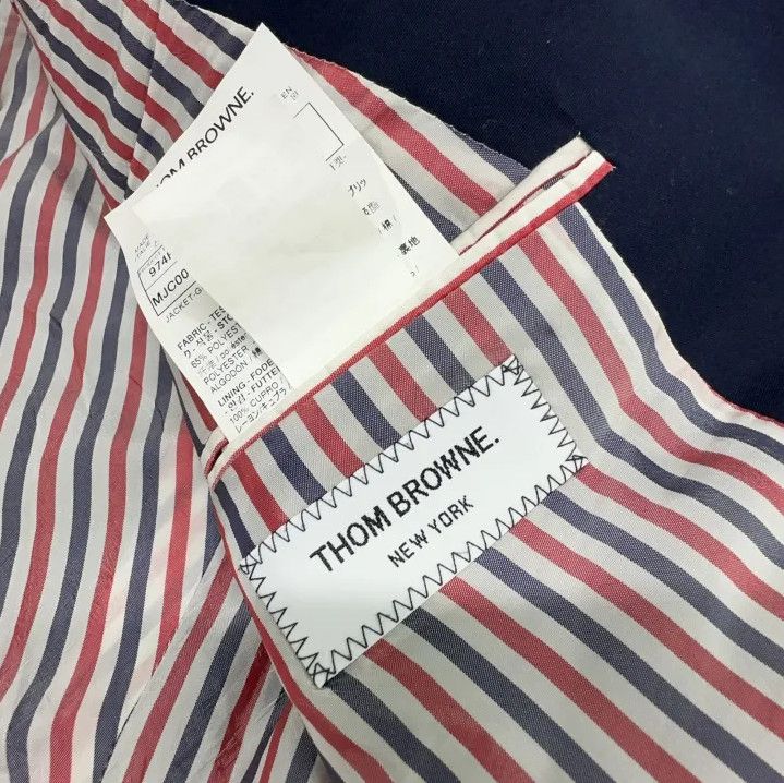 Thom Browne Thom Browne Navy Cotton Blend Suit Jacket Size US S / EU 44-46 / 1 - 5 Thumbnail