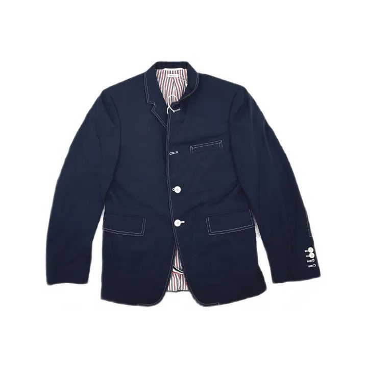 Thom Browne Thom Browne Navy Cotton Blend Suit Jacket Size US S / EU 44-46 / 1 - 2 Thumbnail
