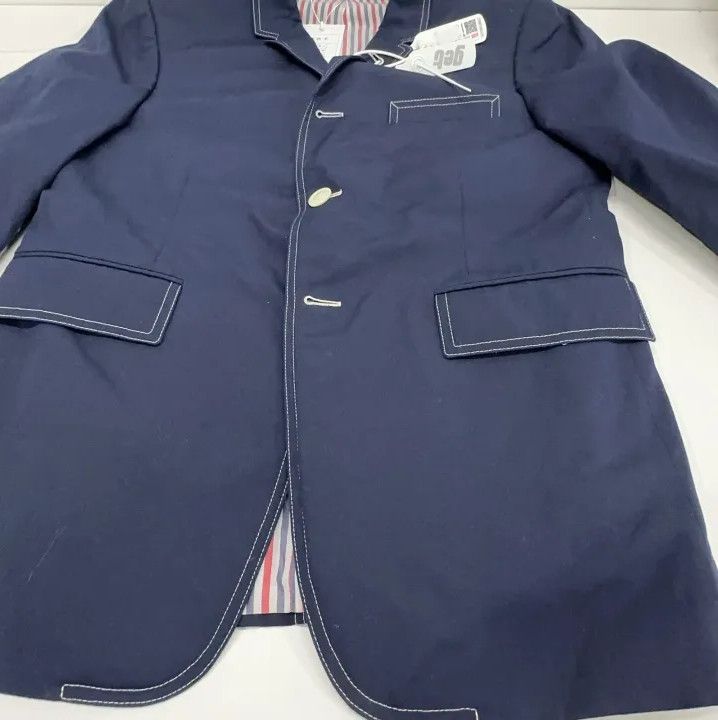 Thom Browne Thom Browne Navy Cotton Blend Suit Jacket Size US S / EU 44-46 / 1 - 9 Thumbnail