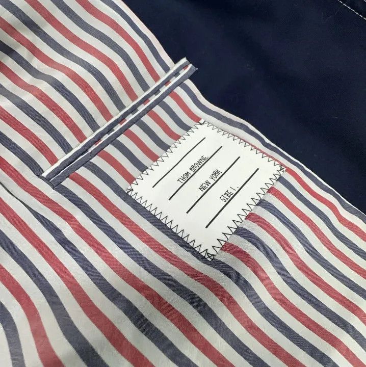 Thom Browne Thom Browne Navy Cotton Blend Suit Jacket Size US S / EU 44-46 / 1 - 4 Thumbnail