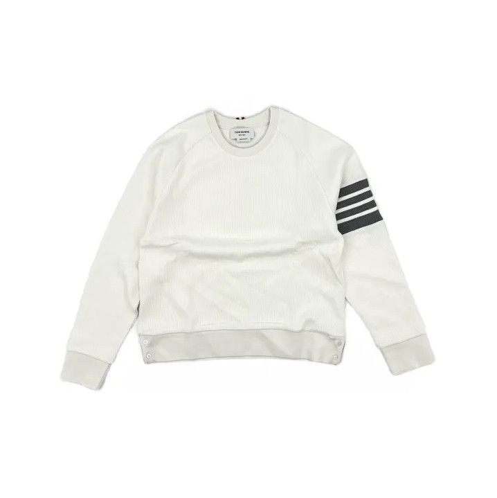 Thom Browne Thom Browne Classic White Long Sleeve Sweater Size US M / EU 48-50 / 2 - 2 Thumbnail