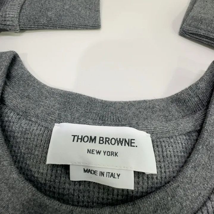 Thom Browne Thom Browne Gray Classic Stripe Long Sleeve Sweatshirt Size US XL / EU 56 / 4 - 6 Thumbnail