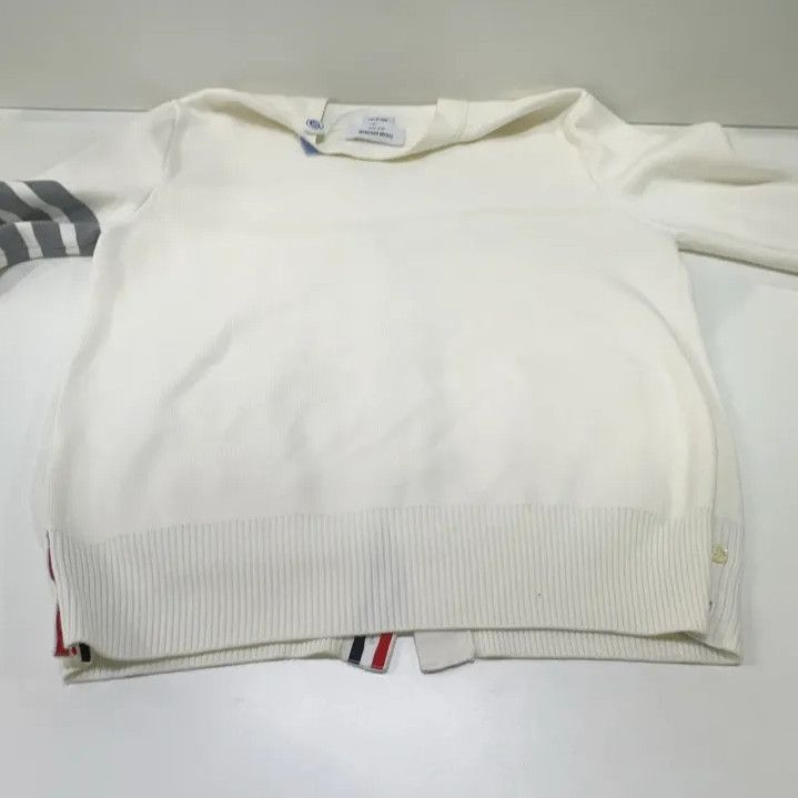 Thom Browne Thom Browne Logo Stripe V-Neck Cardigan Size US M / EU 48-50 / 2 - 14 Thumbnail