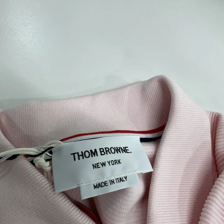 Thom Browne Thom Browne Pink Stripe Detail Polo Shirt Size US S / EU 44-46 / 1 - 7 Thumbnail