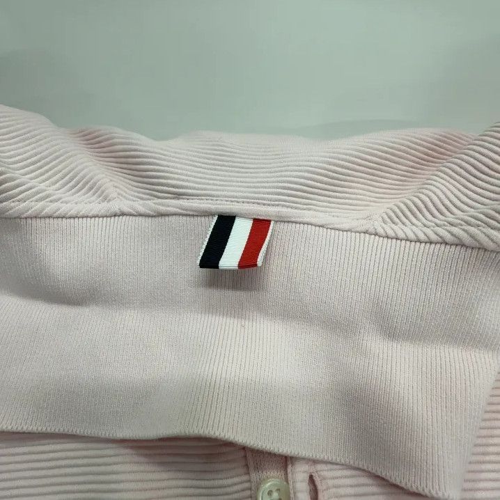 Thom Browne Thom Browne Pink Stripe Detail Polo Shirt Size US S / EU 44-46 / 1 - 8 Thumbnail