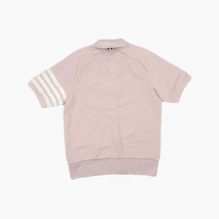 Thom Browne Thom Browne Pink Stripe Detail Polo Shirt Size US S / EU 44-46 / 1 - 3 Thumbnail