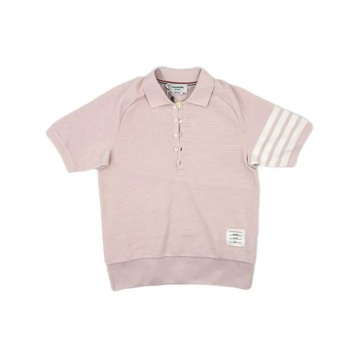 Thom Browne Thom Browne Pink Stripe Detail Polo Shirt Size US S / EU 44-46 / 1 - 2 Thumbnail