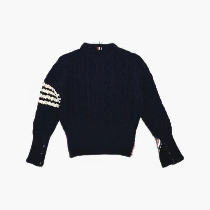 Thom Browne Thom Browne Navy Wool Sweater with Four Stripes Size US M / EU 48-50 / 2 - 3 Thumbnail